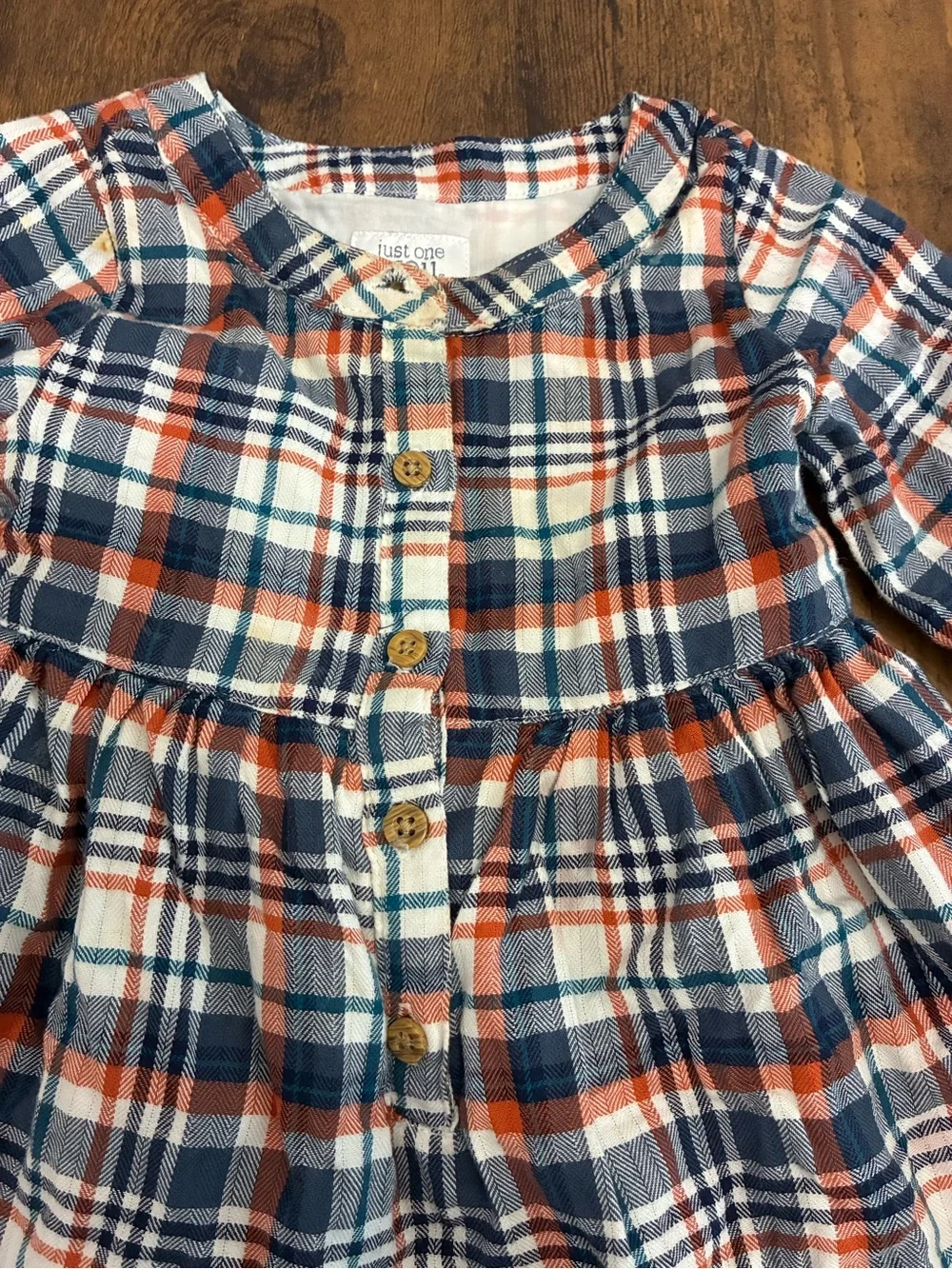 Girl’s 9 Months Long Sleeve Button-Front Dress